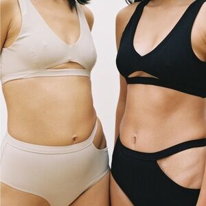 Marieyat ryym bikini top and sade bottom black high waisted cutout XS